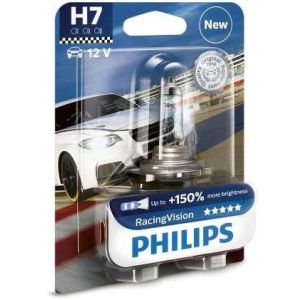 Лампа галогенная H7 12V 55W «PHILIPS» (Racing Vision +150%, блистер)