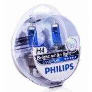 Лампа галогенная H4 12V 60/55W «PHILIPS» (Cristal Vision, бокс) (2 шт. + 2 шт. W5W)