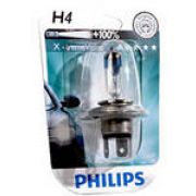 Лампа галогенная H4 12V 60/55W «PHILIPS» (X-treme Vision +130%, блистер )