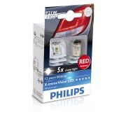 Лампа подсветки светодиодная P21W 12V 21W «PHILIPS» (RED X2) (2 шт.), 12898RX2