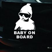 Наклейка Baby on board (черные очки), 47-19-001